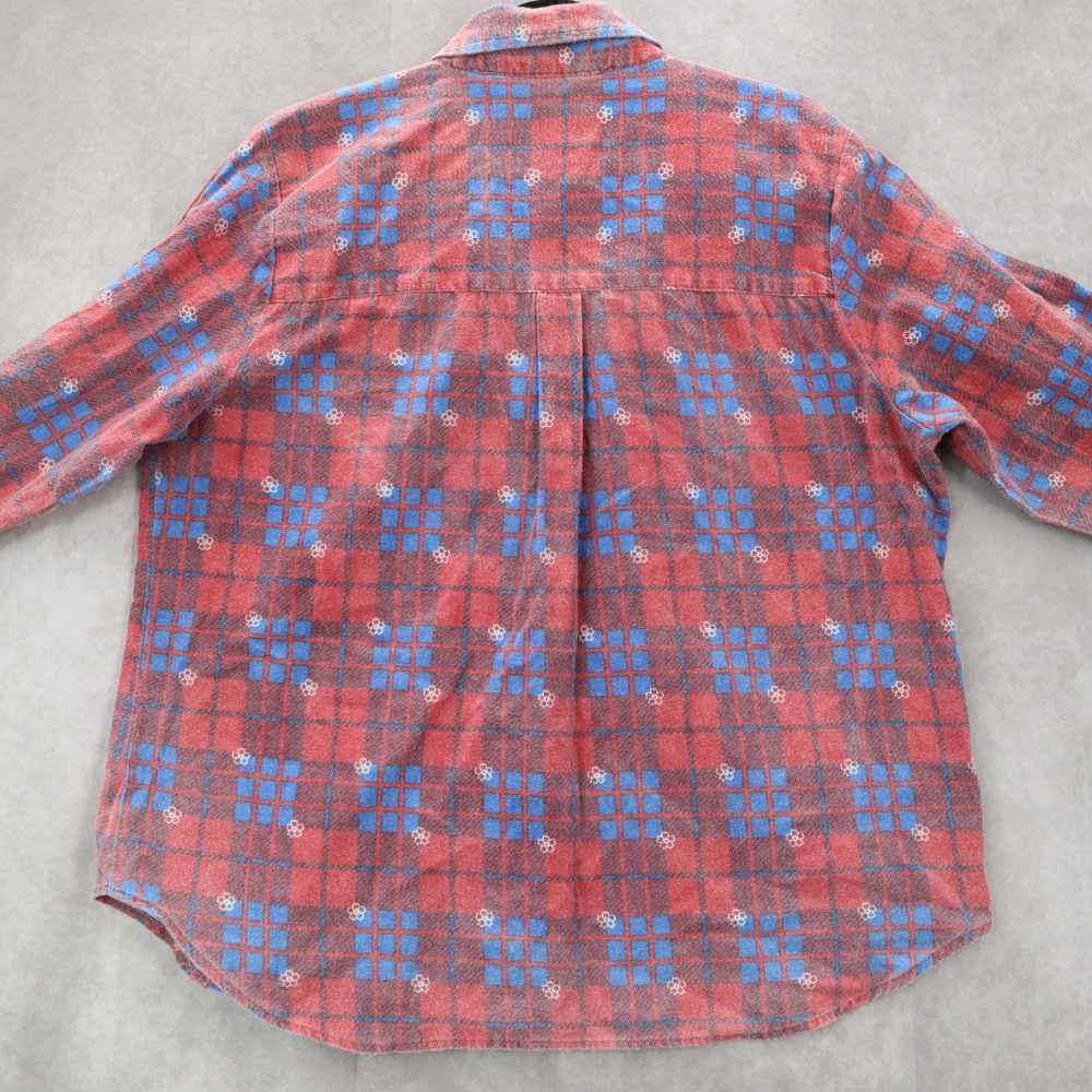 American Sweetheart Red Plaid Flannel Button Up Long Sleeve VTG Western Shirt XL - Picture 9 of 10
